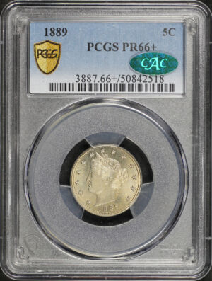 Obverse of this 1889 Liberty Nickel PCGS PR-66+ CAC
