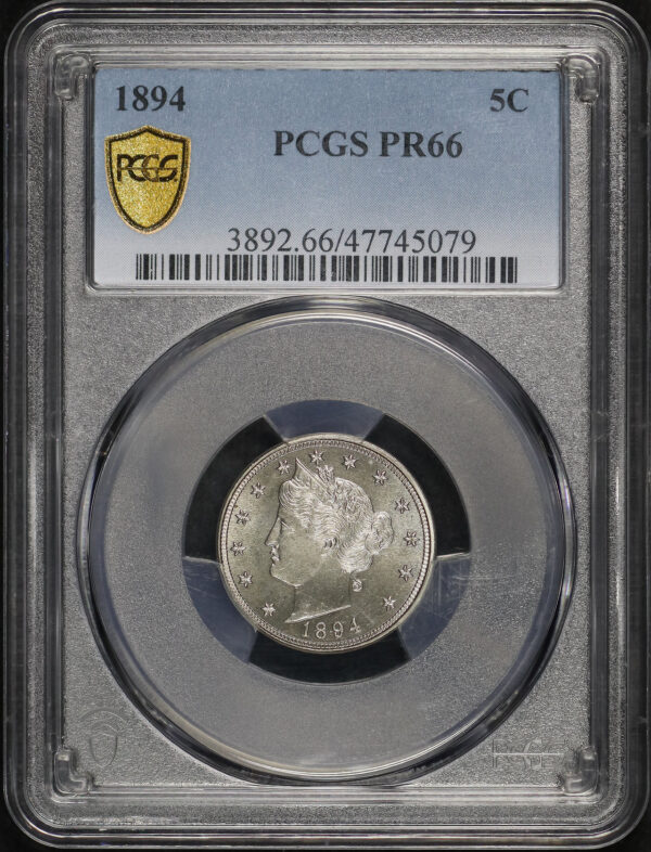 Obverse of this 1894 Liberty Nickel PCGS PR-66