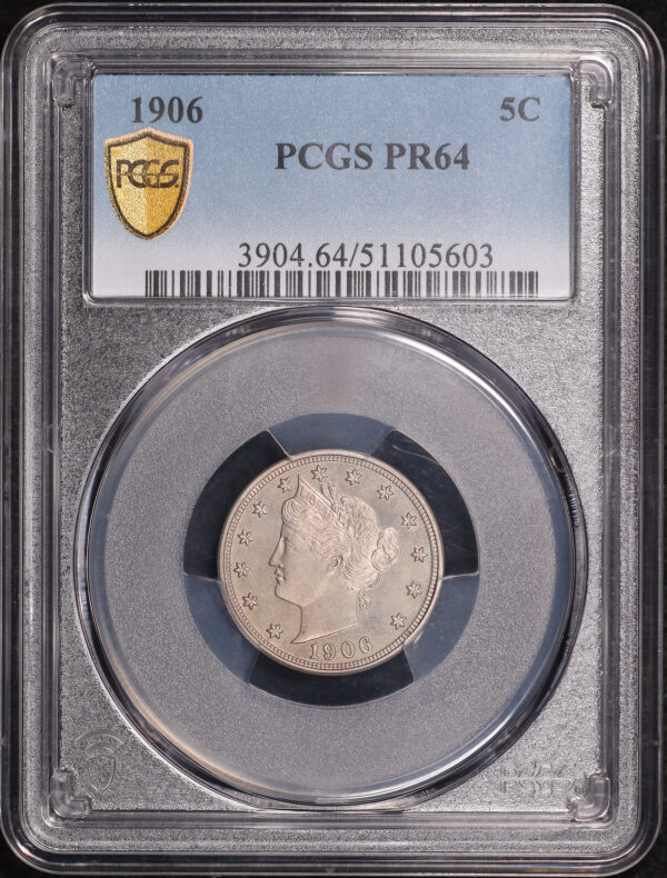 Obverse of this 1906 Liberty Nickel PCGS PR-64