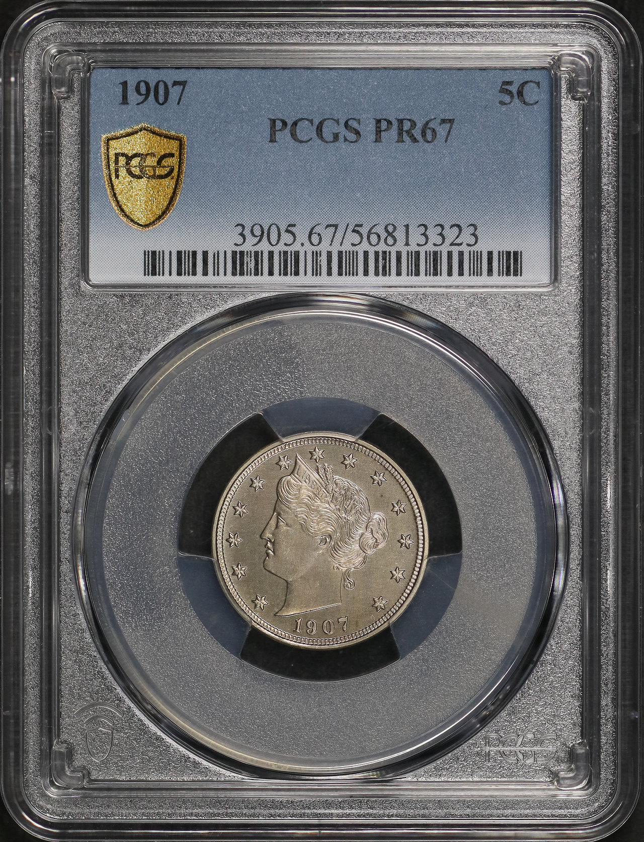 Obverse of this 1907 Liberty Nickel PCGS PR-67