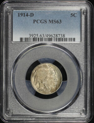 Obverse of this 1914-D Buffalo Nickel PCGS MS-63