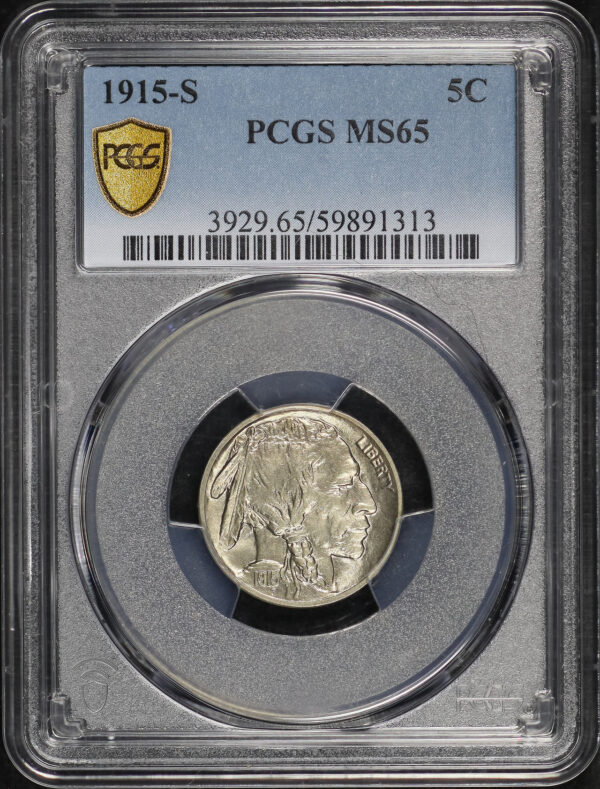 Obverse of this 1915-S Buffalo Nickel PCGS MS-65