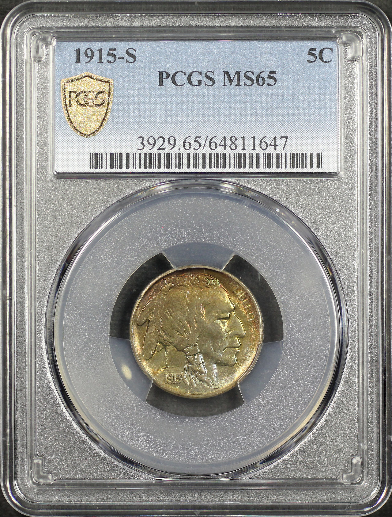 Obverse of this 1915-S Buffalo Nickel PCGS MS-65