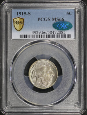 Obverse of this 1915-S Buffalo Nickel PCGS MS-66 CAC