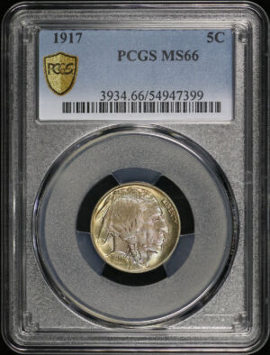 Obverse of this 1917 Buffalo Nickel PCGS MS-66