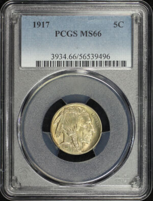 Obverse of this 1917 Buffalo Nickel PCGS MS-66