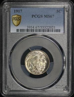 Obverse of this 1917 Buffalo Nickel PCGS MS-67