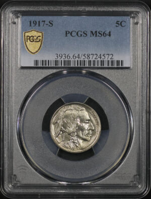 Obverse of this 1917-S Buffalo Nickel PCGS MS-64