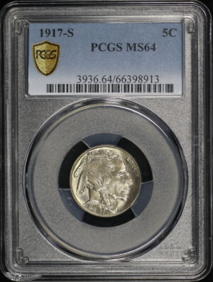 Obverse of this 1917-S Buffalo Nickel PCGS MS-64
