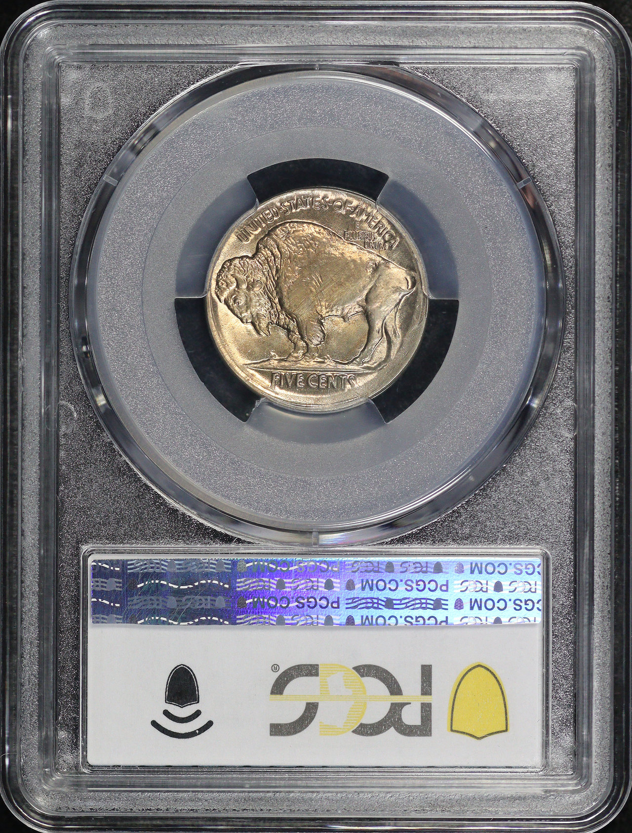 Reverse of this 1919 Buffalo Nickel PCGS MS-64 Mint Error Uncentered Broadstrike