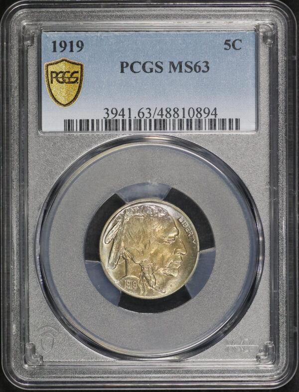 Obverse of this 1919 Buffalo Nickel PCGS MS-63
