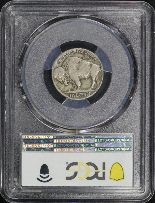 Reverse of this 1919-D Buffalo Nickel PCGS F-15