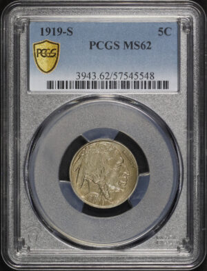 Obverse of this 1919-S Buffalo Nickel PCGS MS-62