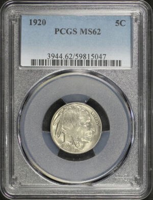 Obverse of this 1920 Buffalo Nickel PCGS MS-62