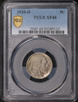 Obverse of this 1920-D Buffalo Nickel PCGS XF-40 – Crimson Toning