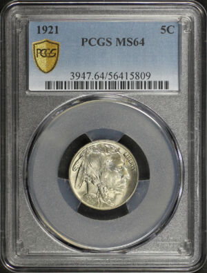 Obverse of this 1921 Buffalo Nickel PCGS MS-64