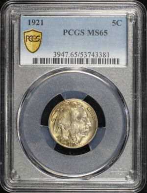 Obverse of this 1921 Buffalo Nickel PCGS MS-65