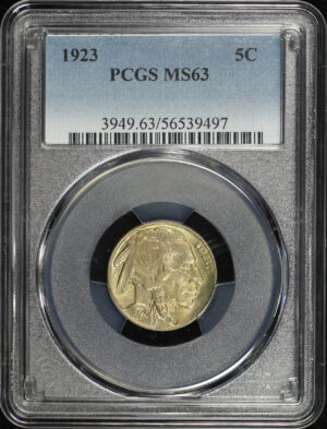 Obverse of this 1923 Buffalo Nickel PCGS MS-63