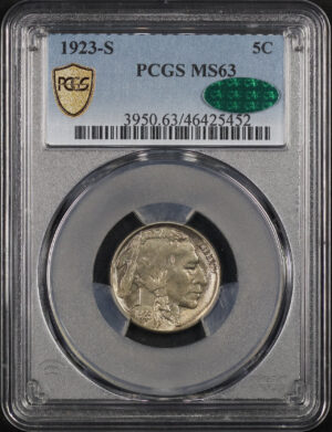 Obverse of this 1923-S Buffalo Nickel PCGS MS-63 CAC