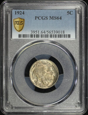Obverse of this 1924 Buffalo Nickel PCGS MS-64