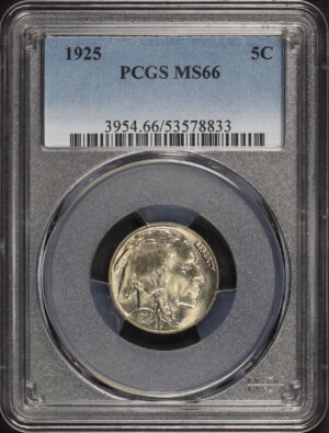 Obverse of this 1925 Buffalo Nickel PCGS MS-66