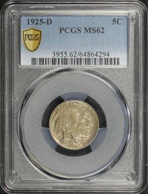 Obverse of this 1925-D Buffalo Nickel PCGS MS-62