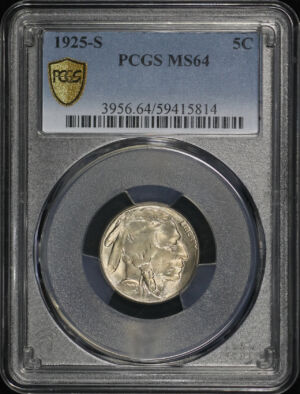 Obverse of this 1925-S Buffalo Nickel PCGS MS-64