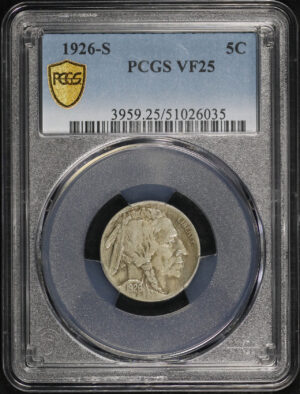Obverse of this 1926-S Buffalo Nickel PCGS VF-25