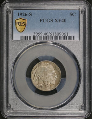 Obverse of this 1926-S Buffalo Nickel PCGS XF-40