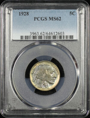 Obverse of this 1928 Buffalo Nickel PCGS MS-62