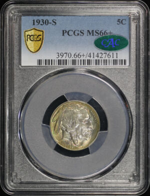 Obverse of this 1930-S Buffalo Nickel PCGS MS-66+ CAC
