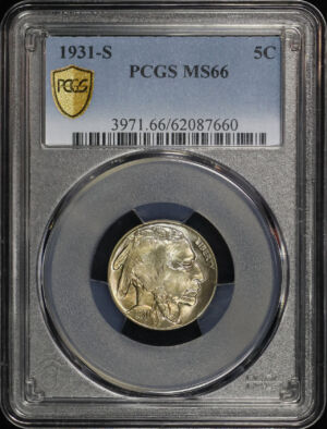 Obverse of this 1931-S Buffalo Nickel PCGS MS-66