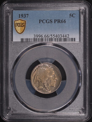 Obverse of this 1937 Buffalo Nickel PCGS PR-66