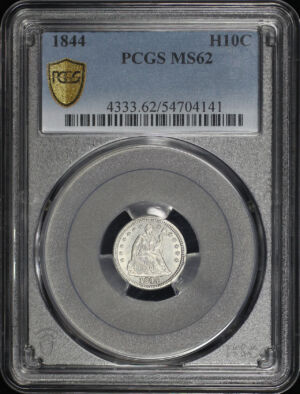 Obverse of this 1844 Liberty Seated Half Dime PCGS MS-62