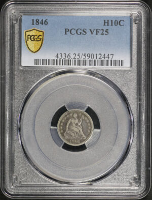Obverse of this 1846 Liberty Seated Half Dime PCGS VF-25
