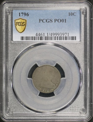 Obverse of this 1796 Draped Bust Dime PCGS PO-01