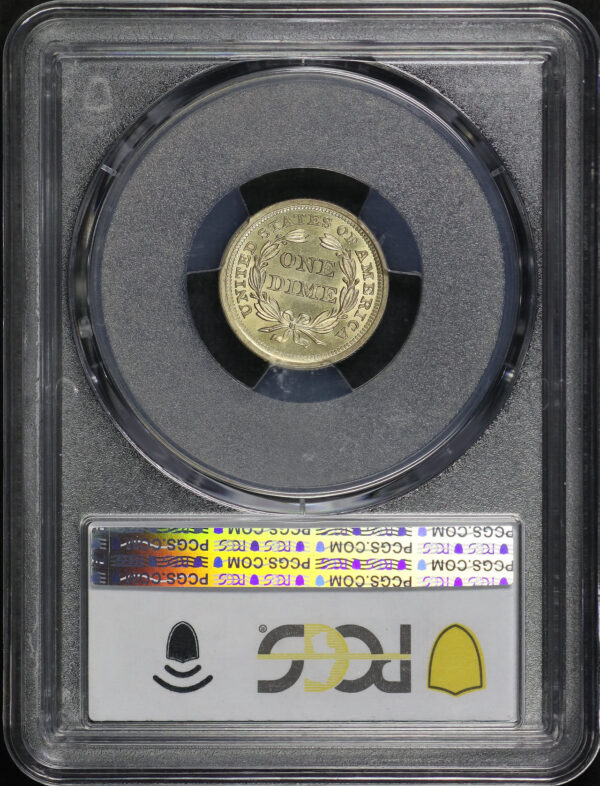Reverse of this 1853 Liberty Seated Dime Arrows PCGS MS-66