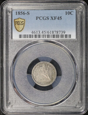 Obverse of this 1856-S Liberty Seated Dime PCGS XF-45