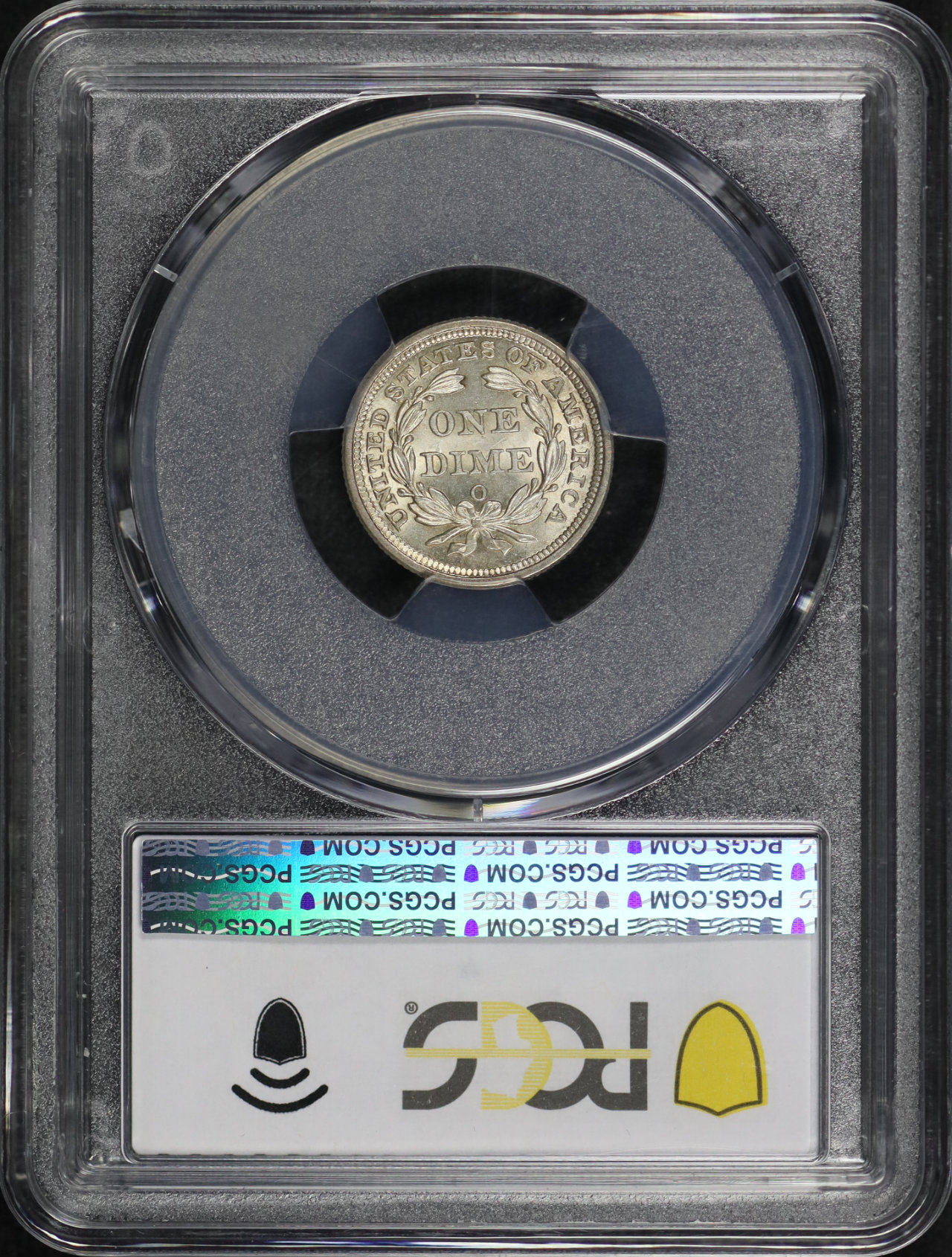 Reverse of this 1859-O Liberty Seated Dime PCGS MS-65