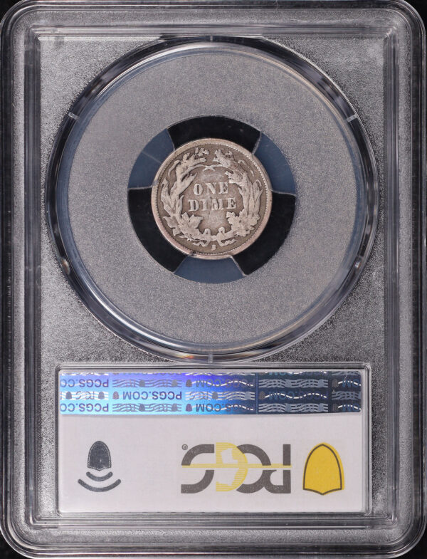 Reverse of this 1863-S Liberty Seated Dime PCGS F-15