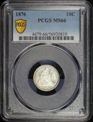 Obverse of this 1876 Liberty Seated Dime PCGS MS-66