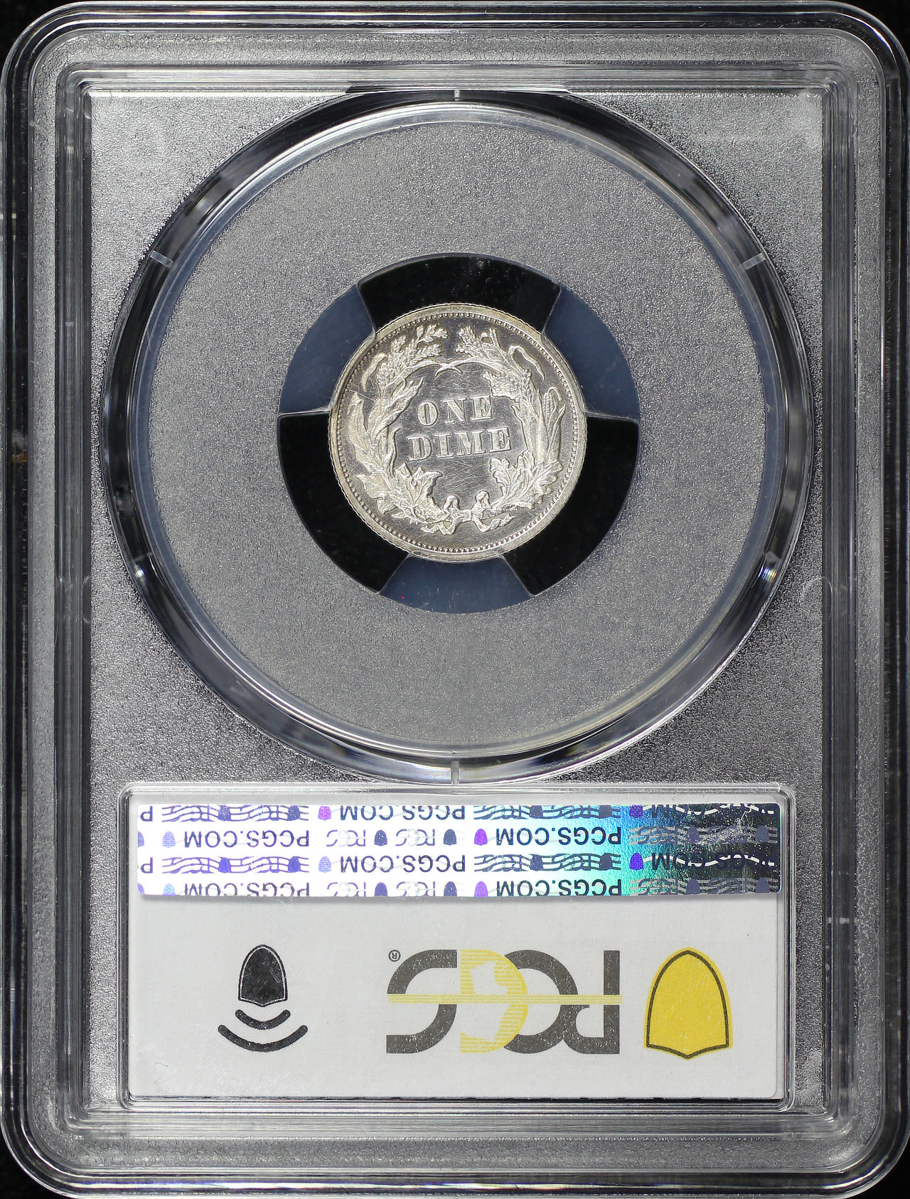 Reverse of this 1865 Liberty Seated Dime PCGS PR-62