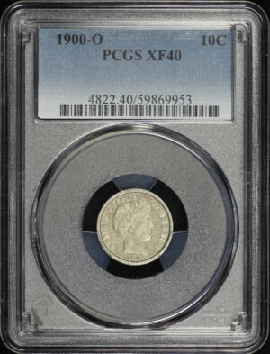 Obverse of this 1900-O Barber Dime PCGS XF-40