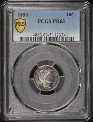 Obverse of this 1899 Barber Dime PCGS PR-63