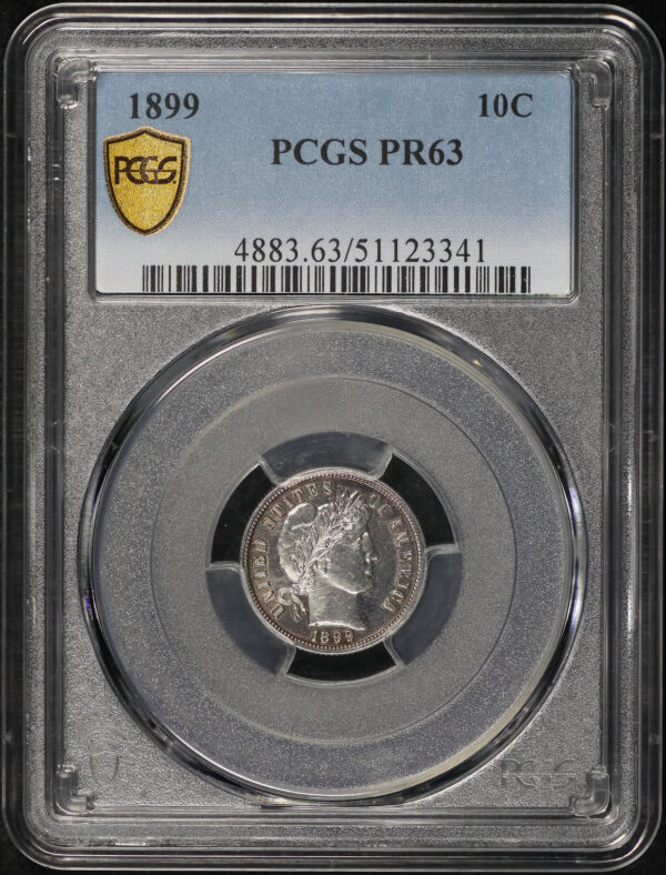 Obverse of this 1899 Barber Dime PCGS PR-63