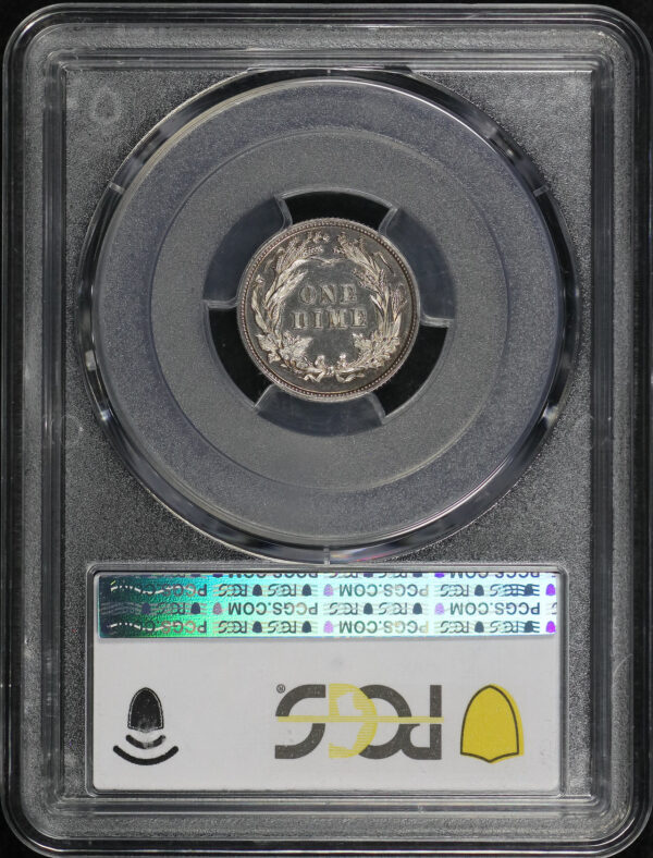 Reverse of this 1899 Barber Dime PCGS PR-63