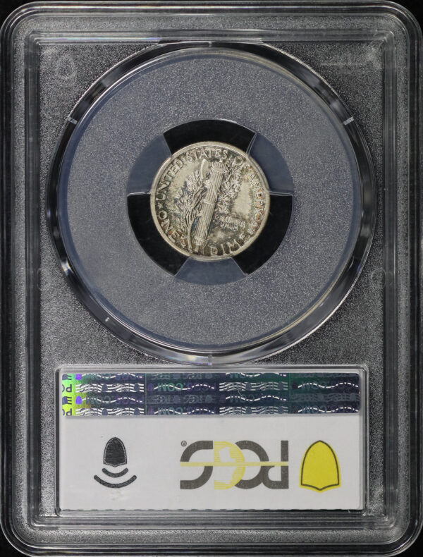 Reverse of this 1916-D Mercury Dime PCGS AU-53