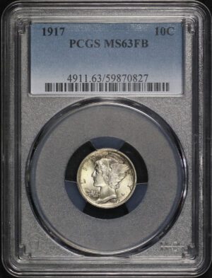 Obverse of this 1917 Mercury Dime PCGS MS-63 FB