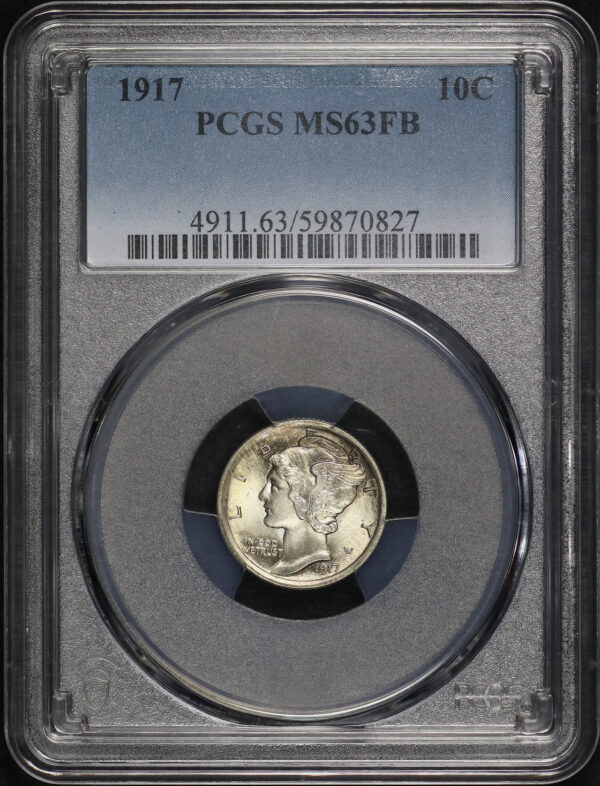 Obverse of this 1917 Mercury Dime PCGS MS-63 FB