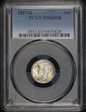 Obverse of this 1917-D Mercury Dime PCGS MS-63 FB